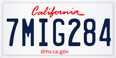 CA license plate 7MIG284