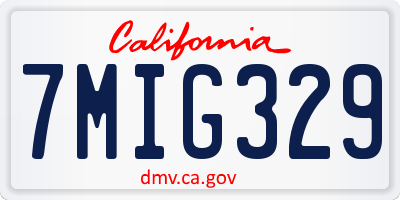 CA license plate 7MIG329