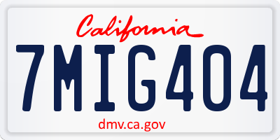 CA license plate 7MIG404