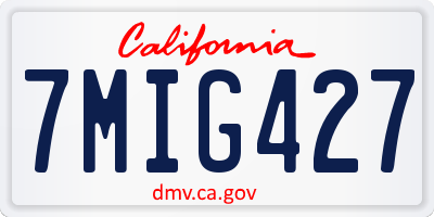 CA license plate 7MIG427