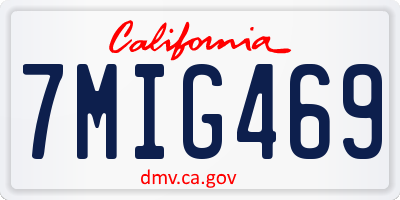 CA license plate 7MIG469