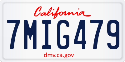 CA license plate 7MIG479