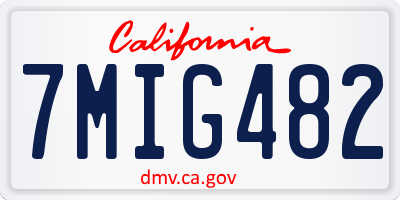 CA license plate 7MIG482