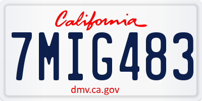 CA license plate 7MIG483