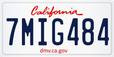 CA license plate 7MIG484