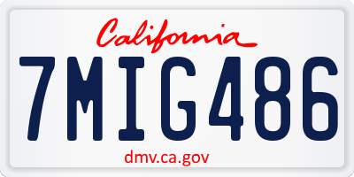 CA license plate 7MIG486