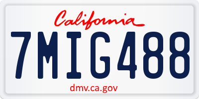CA license plate 7MIG488
