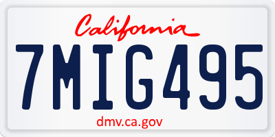 CA license plate 7MIG495