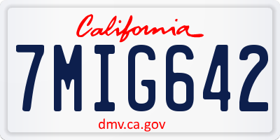 CA license plate 7MIG642