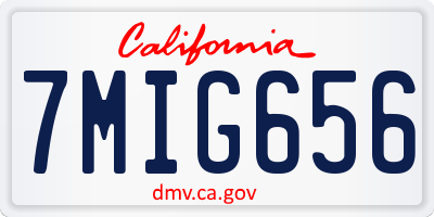 CA license plate 7MIG656