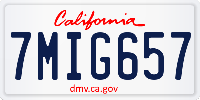 CA license plate 7MIG657