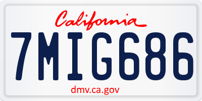 CA license plate 7MIG686