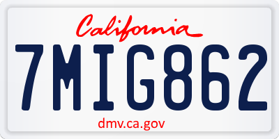 CA license plate 7MIG862