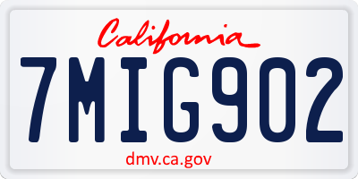 CA license plate 7MIG902