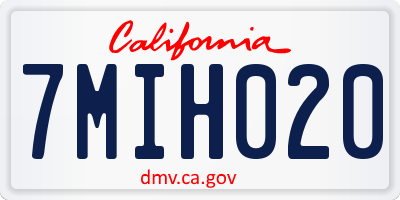 CA license plate 7MIH020