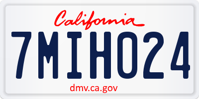 CA license plate 7MIH024