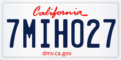 CA license plate 7MIH027
