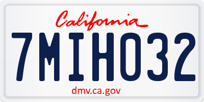 CA license plate 7MIH032