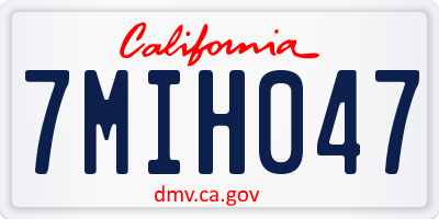 CA license plate 7MIH047