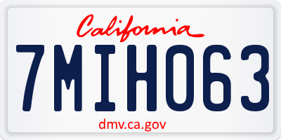 CA license plate 7MIH063