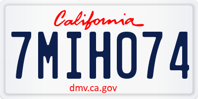 CA license plate 7MIH074