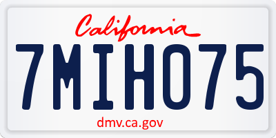 CA license plate 7MIH075