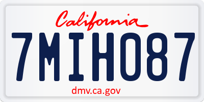 CA license plate 7MIH087