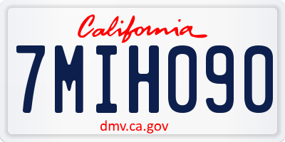 CA license plate 7MIH090