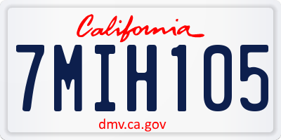 CA license plate 7MIH105