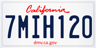 CA license plate 7MIH120