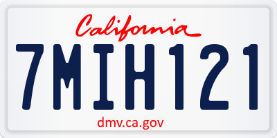 CA license plate 7MIH121