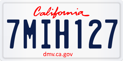 CA license plate 7MIH127