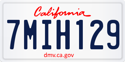 CA license plate 7MIH129