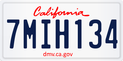 CA license plate 7MIH134