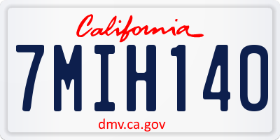 CA license plate 7MIH140