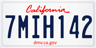 CA license plate 7MIH142