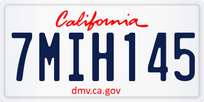 CA license plate 7MIH145
