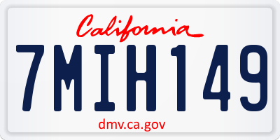CA license plate 7MIH149