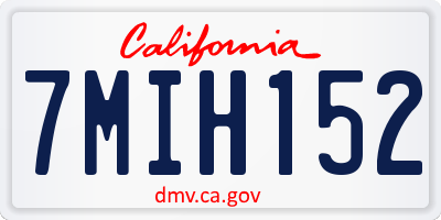 CA license plate 7MIH152