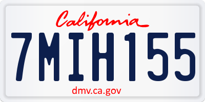 CA license plate 7MIH155