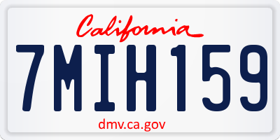 CA license plate 7MIH159