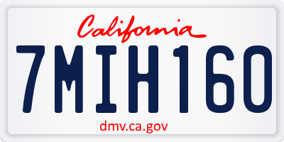 CA license plate 7MIH160
