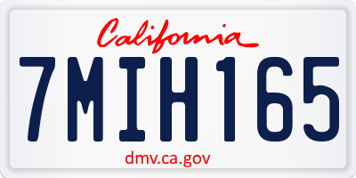 CA license plate 7MIH165