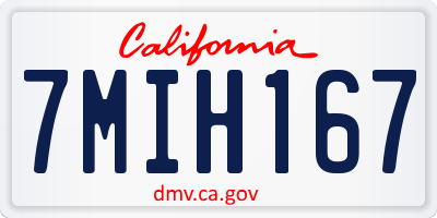 CA license plate 7MIH167