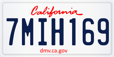 CA license plate 7MIH169
