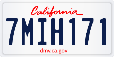 CA license plate 7MIH171