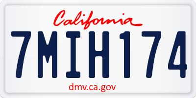 CA license plate 7MIH174