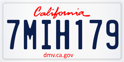 CA license plate 7MIH179