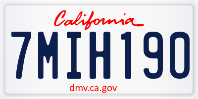 CA license plate 7MIH190