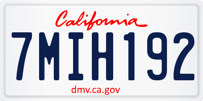 CA license plate 7MIH192